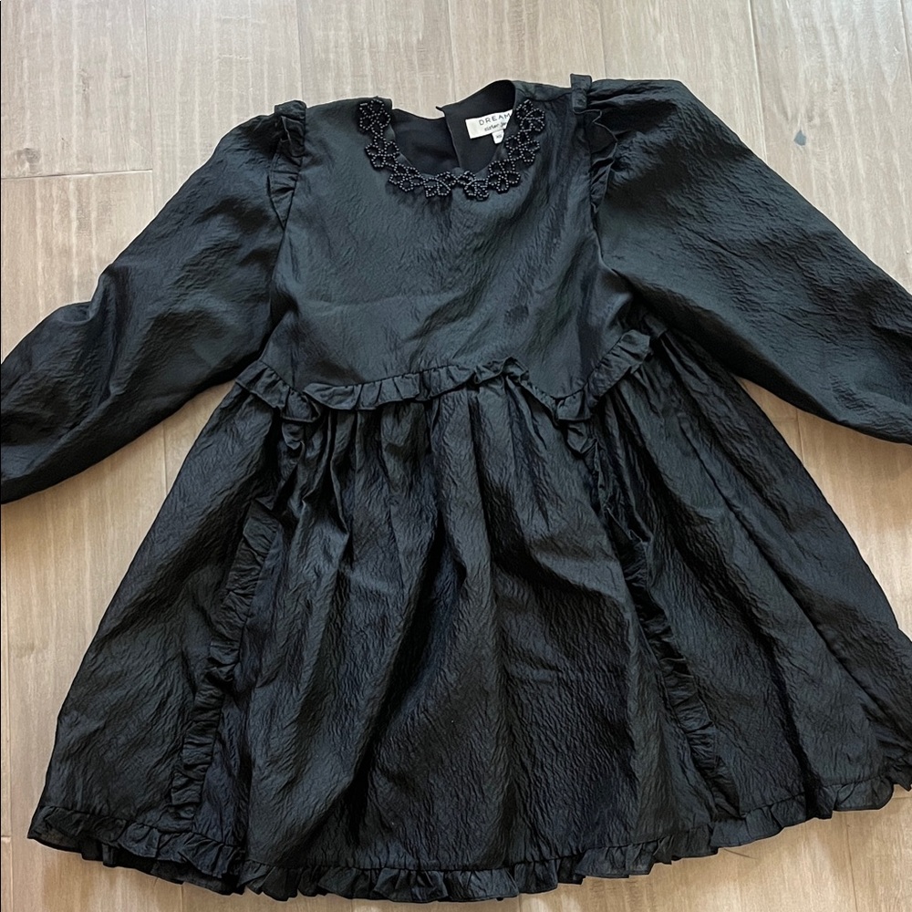 SISTER JANE Black Ruffle Long-Sleeve womens Dress
